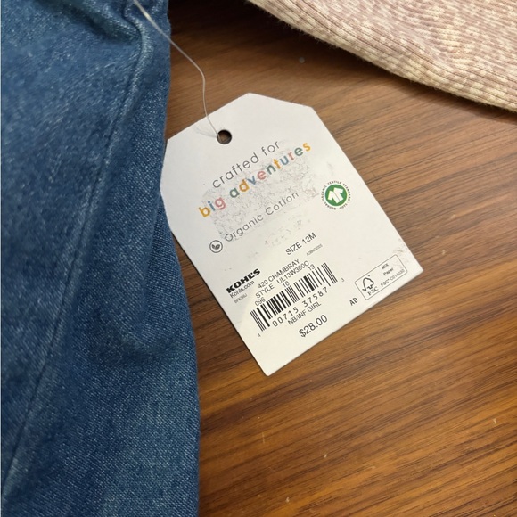 Little Co. Blue Denim Dress and Pink Turtleneck shirt - Picture 2 of 3